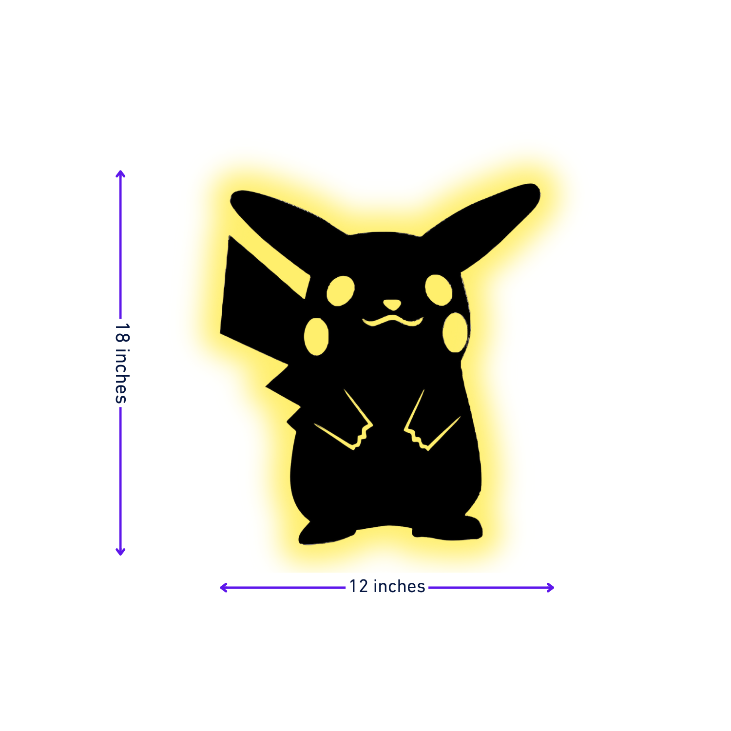 ⚡ Pikachu LED Backlit Wall Hanging – 18 x 12 inches