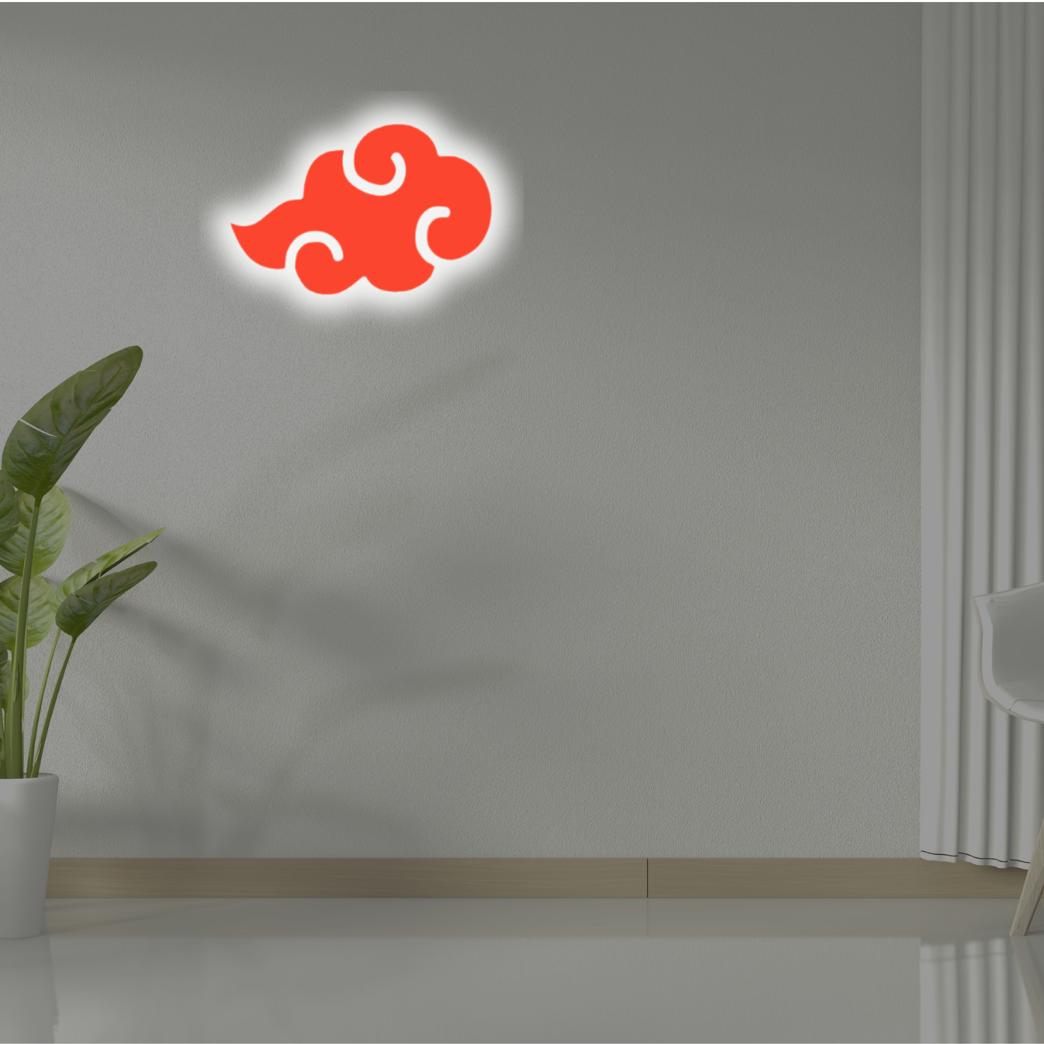 ☁️ Akatsuki Cloud LED Backlit Wall Hanging – 16 x 10 inches