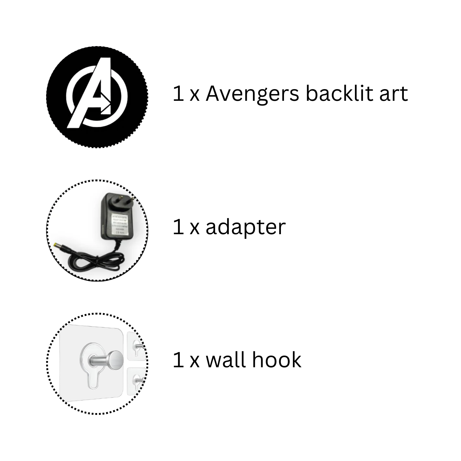 🛡️ Avengers LED Backlit Wall Hanging – 12 x 12 inches