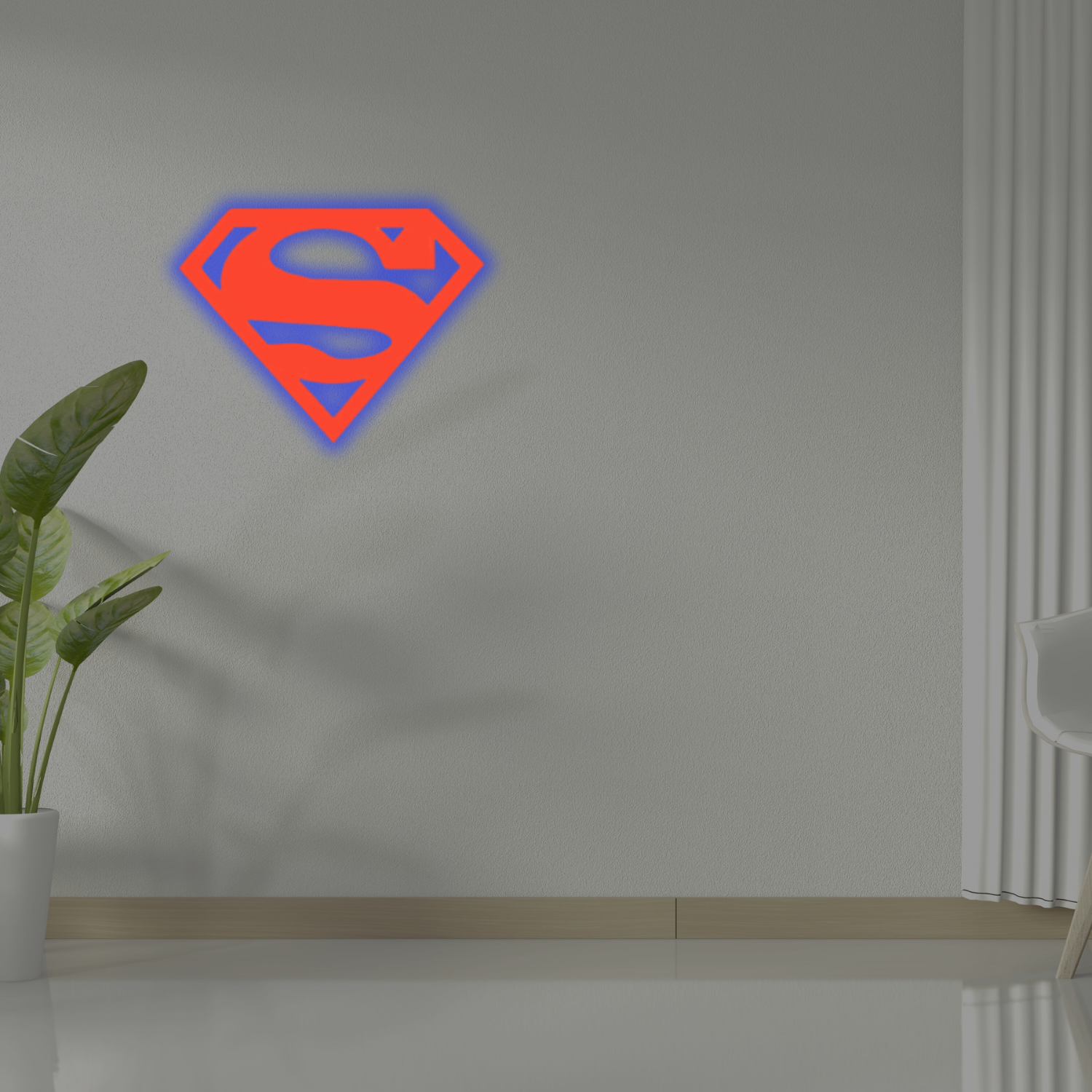 🦸 Superman LED Backlit Wall Hanging – 11 x 9 inches