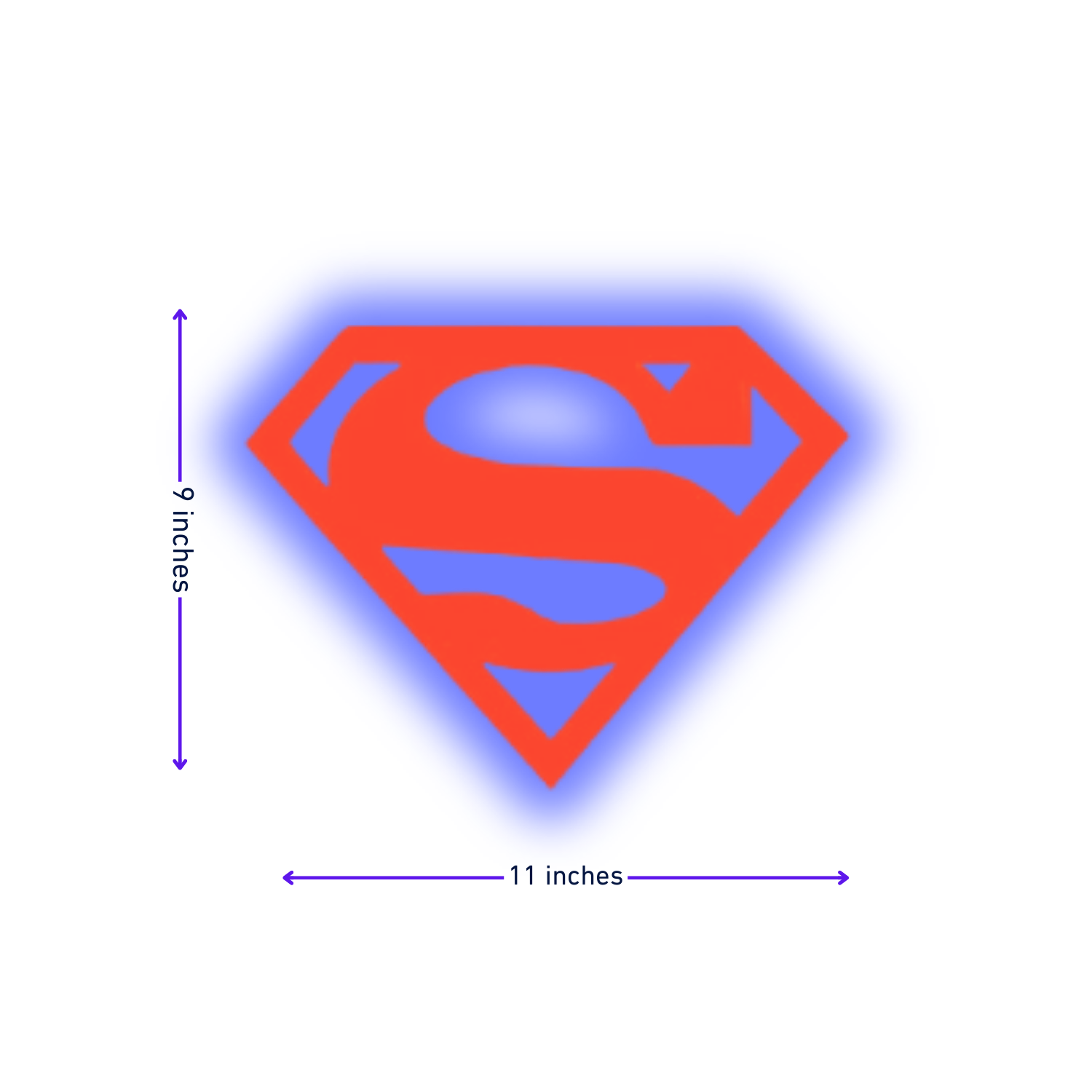🦸 Superman LED Backlit Wall Hanging – 11 x 9 inches