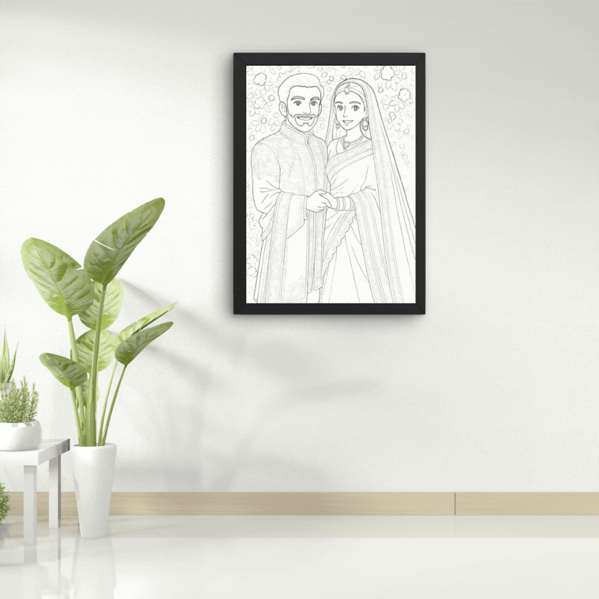 Custom- Light Painting Art Frame Night Light Table Lamp Bingkai Glow