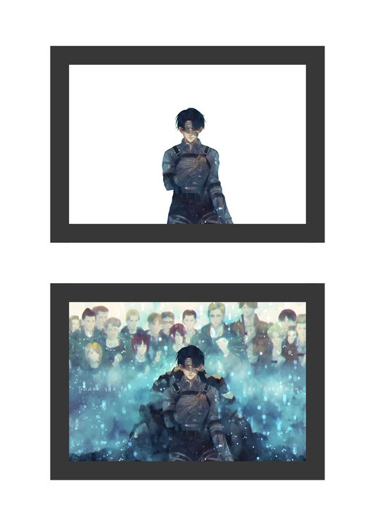 Attack on Titan Captain Levi LED Art Frame Night Light Table Lamp Bingkai Glow