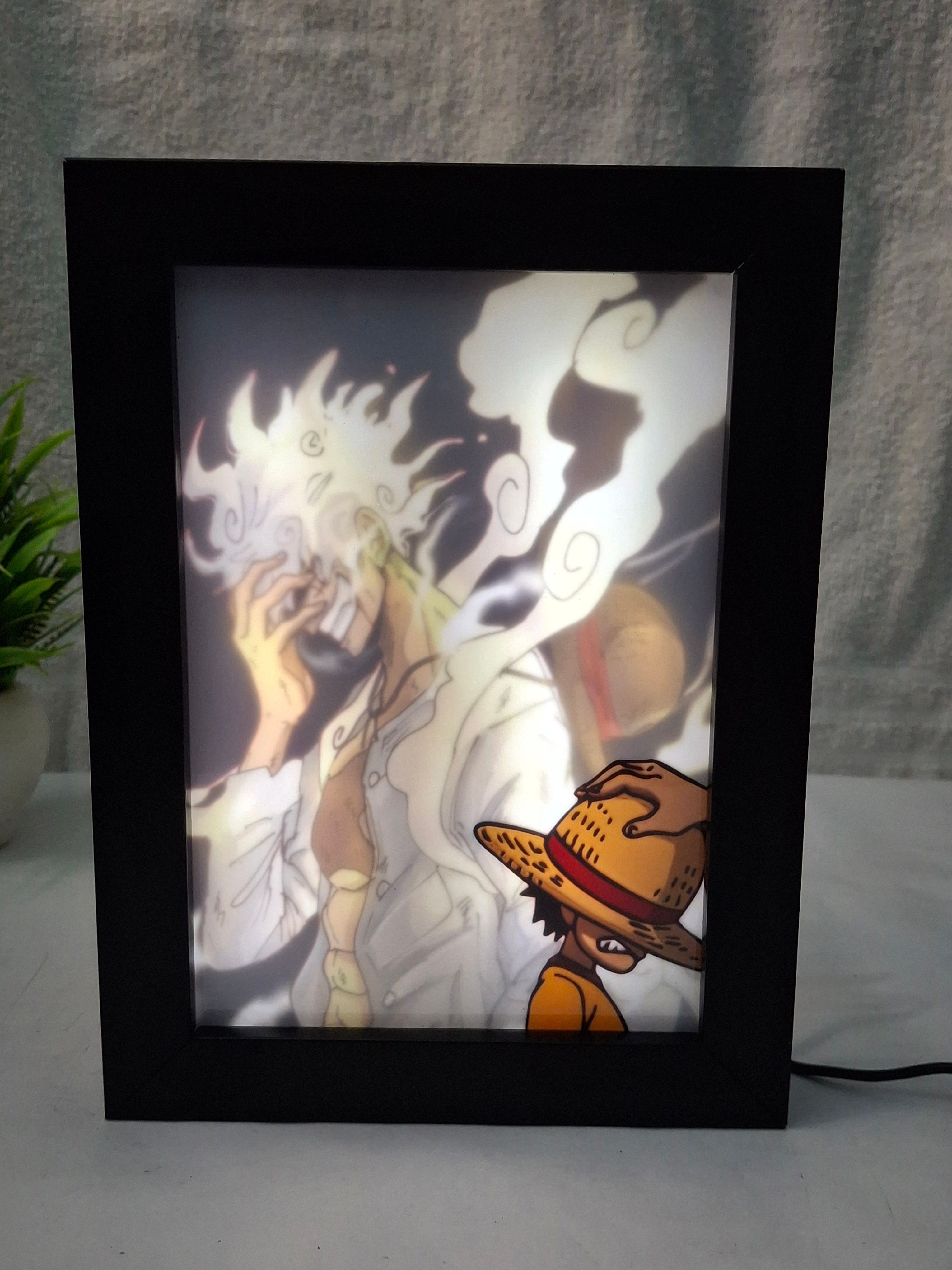 Luffy - 2 - Gear 5 One Piece Anime Light Painting Frame bingkai glow