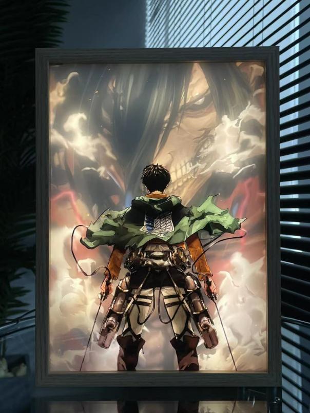 Attack on Titan - Light Painting Art Frame Night Light Table Lamp Bingkai Glow - Nuvue Store