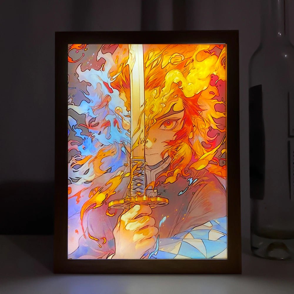 Demon Slayer: Rengoku - Light Painting Bingkai Glow - Nuvue Store