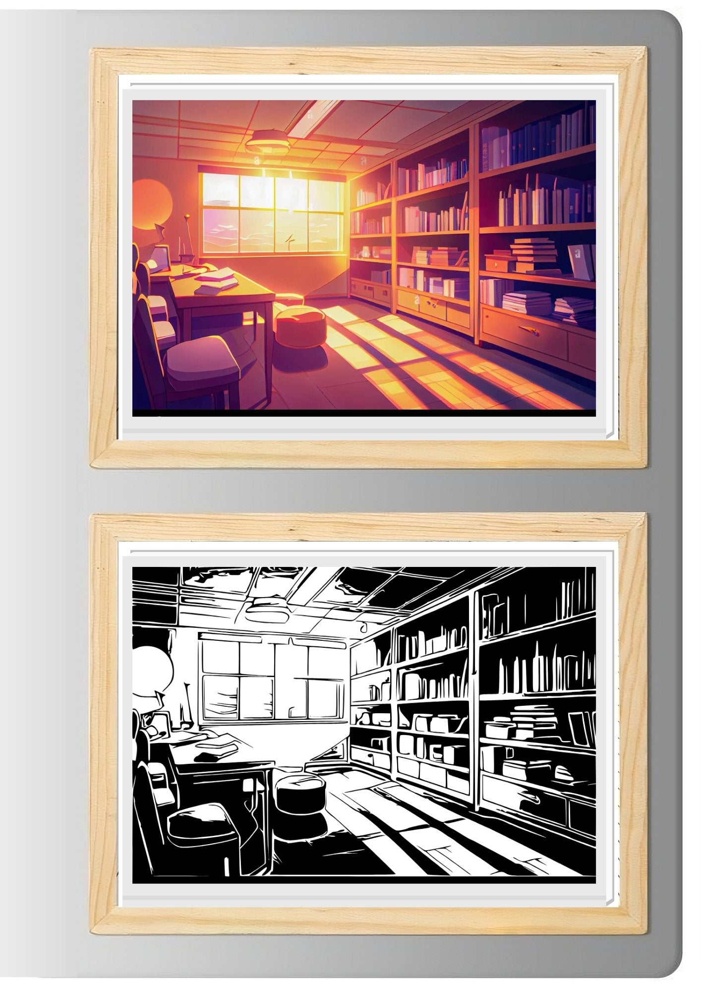 Study Room - Light Painting Art Frame Night Light Table Lamp Bingkai Glow - Nuvue Store